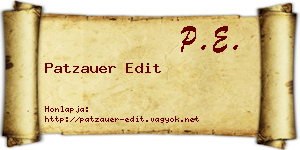 Patzauer Edit névjegykártya